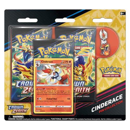 Pokemon TCG: Crown Zenith Pin Collection - Cinderace... release date 14/04/23
