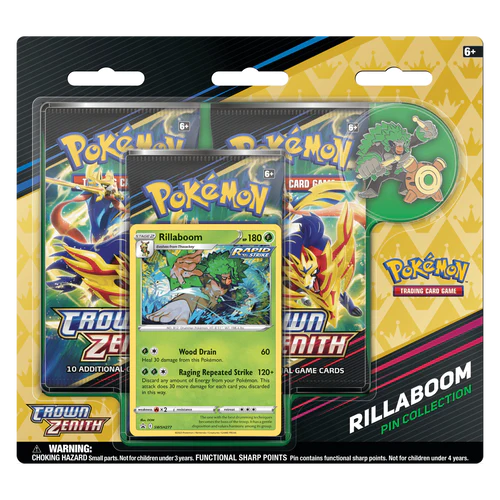 Pokemon TCG: Crown Zenith Pin Collection - Rillaboom... release date 14/04/23